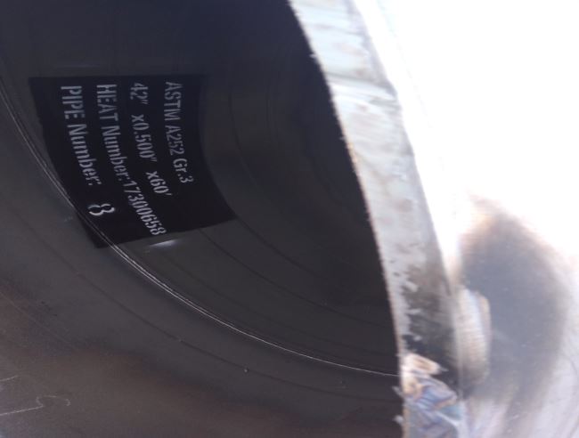 ASTM A252 Gr.3 SSAW steel pipe
